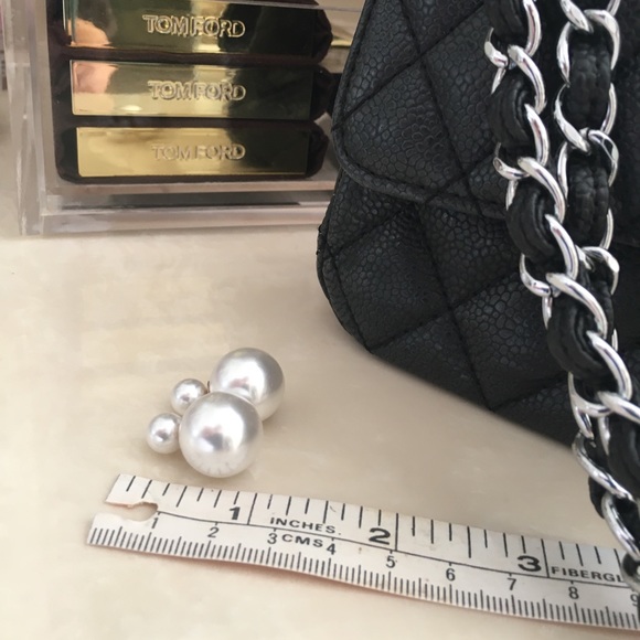 Pearl Ball Double-Sided Stud Earrings. - Picture 8 of 12